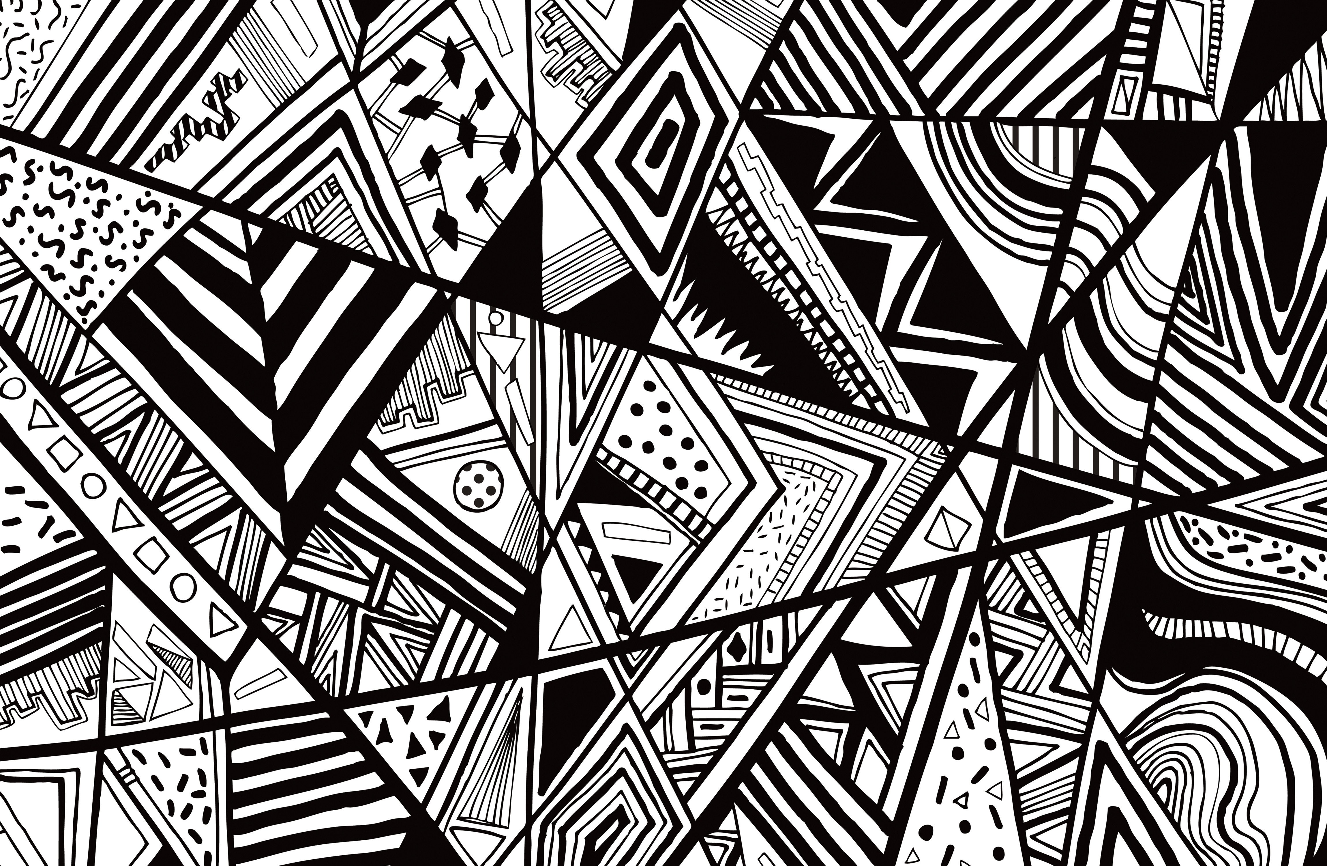 Patterns Black and White Black White Abstract Pattern Vector Line Drawing Graphic