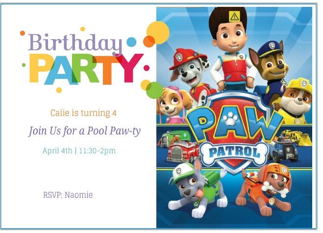 Paw Patrol Invitation Templates Free Printable Paw Patrol Birthday Invitation Ideas