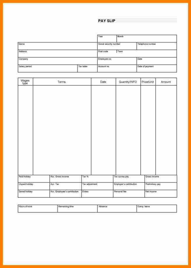 Pay Stub Template Word Document 7 Free Printable Pay Stub Template