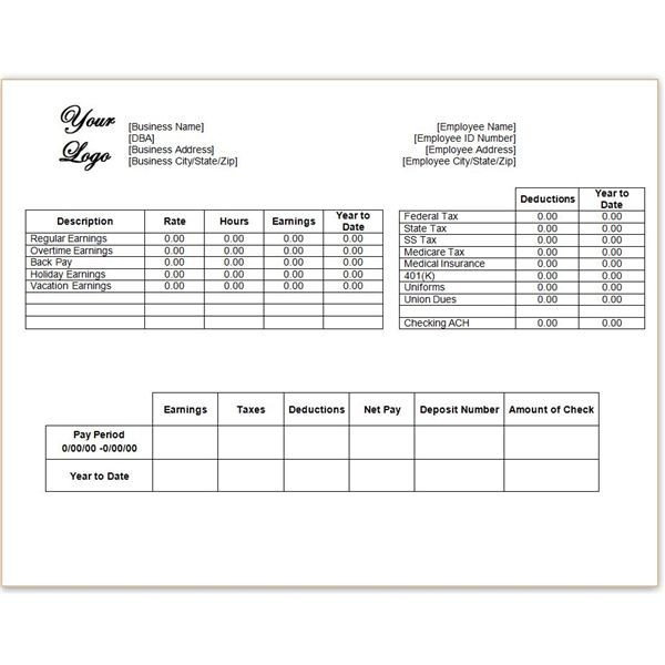 Pay Stub Template Word Document Download A Free Pay Stub Template for Microsoft Word or Excel