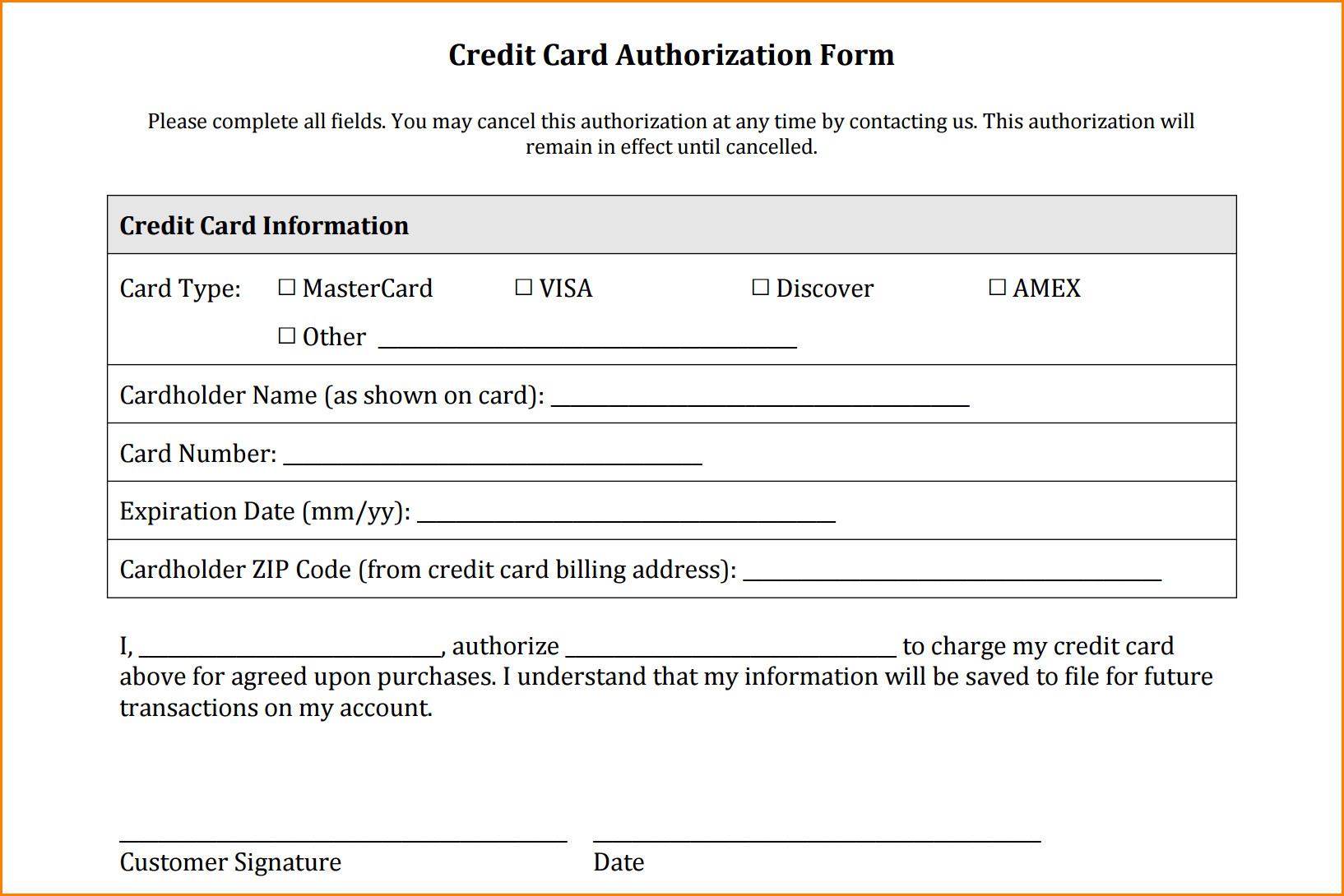 Payment Authorization form Template 8 Payment Authorization form Template