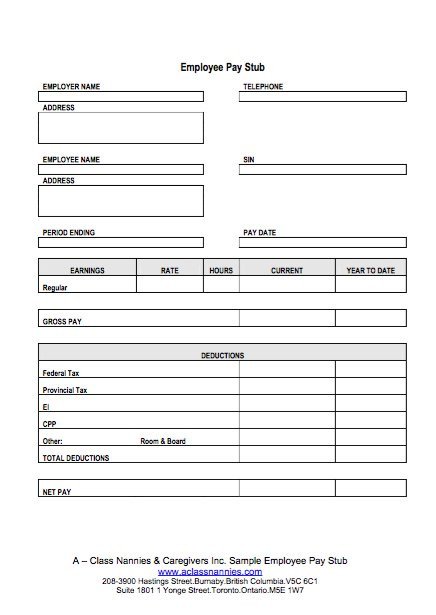 Payroll Check Stub Template 25 Great Pay Stub Paycheck Stub Templates