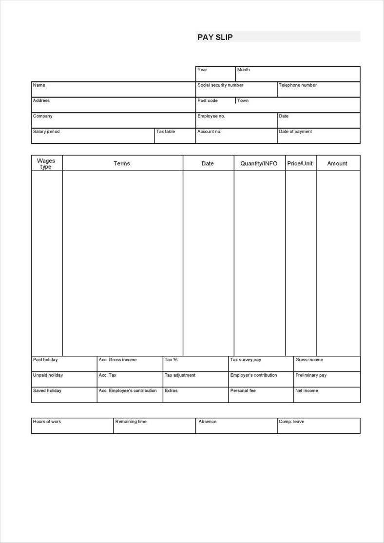 Payroll Check Stub Template 9 Free Pay Stub Templates Word Pdf Excel format