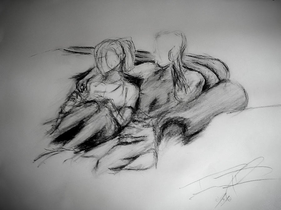 Pencil Drawings Of Love Lost Love Drawing by Daniel Raul Parra