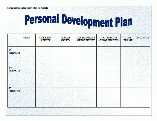 Personal Improvement Plan Template 11 Personal Development Plan Templates