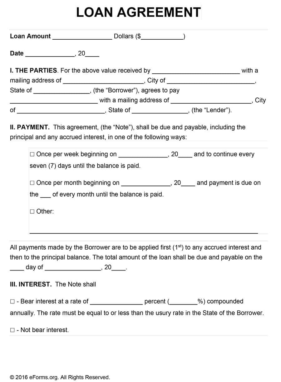 Personal Loan Documents Template 40 Free Loan Agreement Templates [word & Pdf] Template Lab