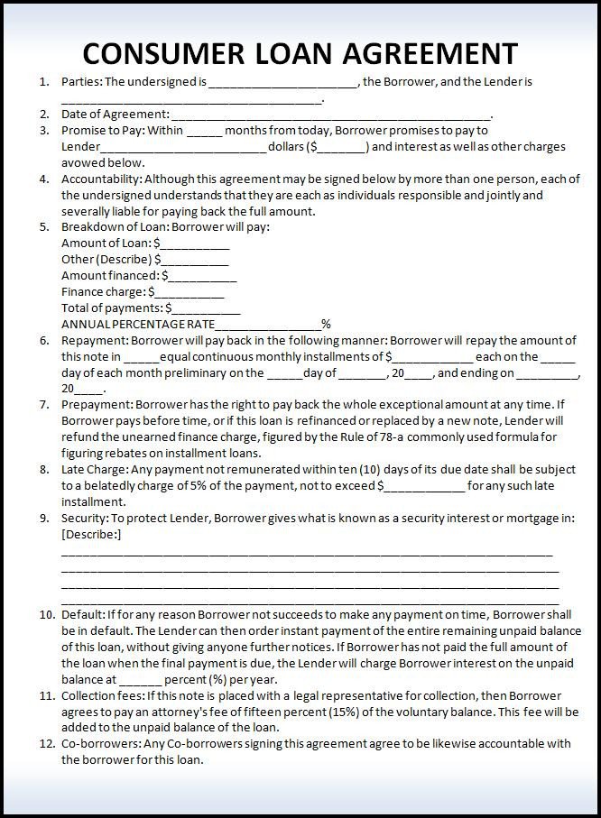 Personal Loan Documents Template Free Printable Personal Loan Agreement form Generic