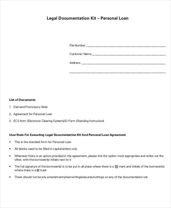 Personal Loan Documents Template Personal Loan Agreement Template