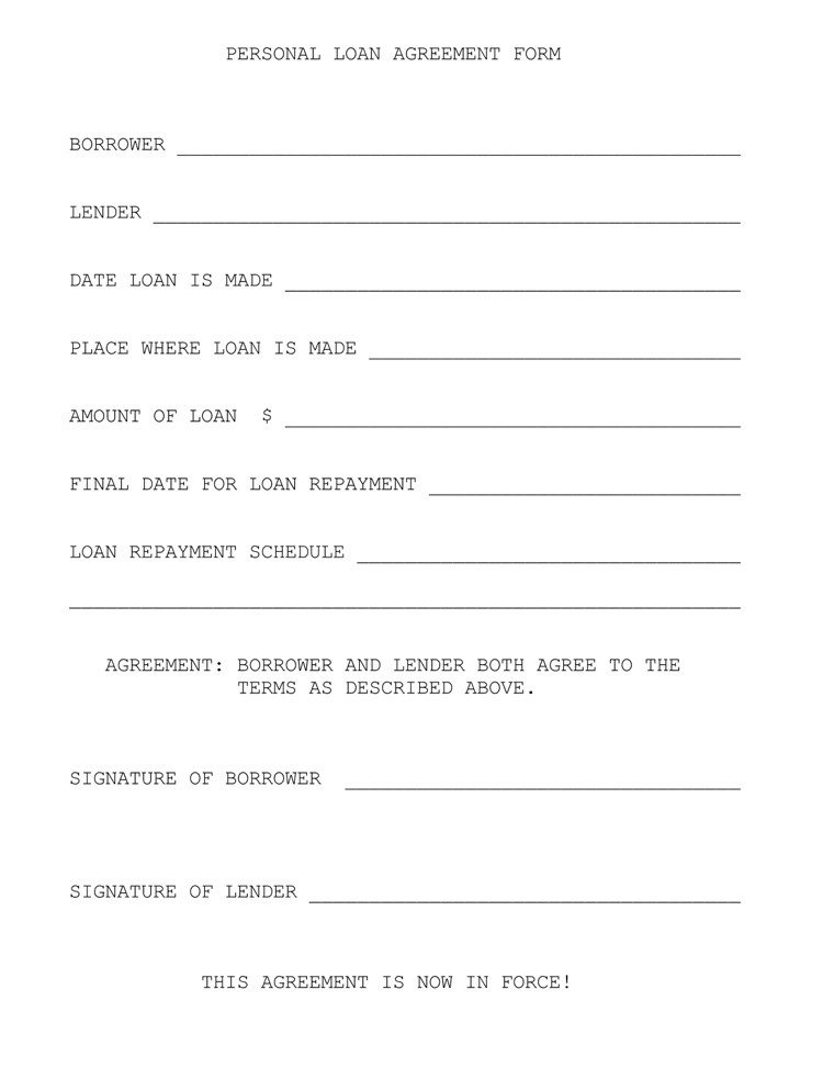 Personal Loan form Template 45 Loan Agreement Templates &amp; Samples Write Perfect