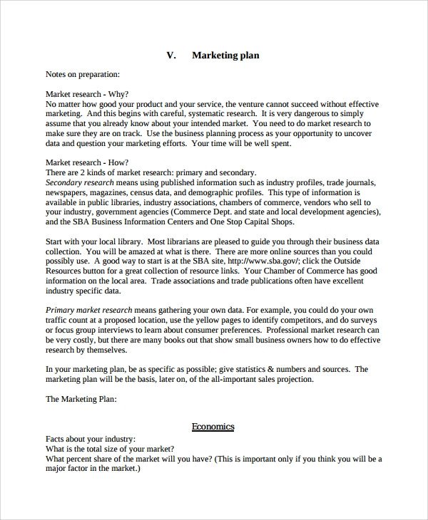 Personal Marketing Plan Example Sample Personal Business Plan Template 8 Free Documents