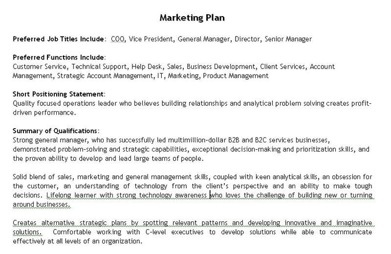 Personal Marketing Plan Example Take Control Of Your Career