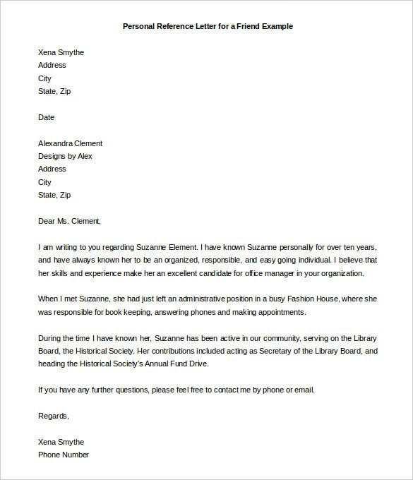 Personal Recommendation Letter Template 44 Personal Letter Templates Pdf Doc
