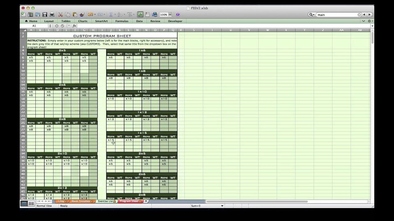 Personal Training Templates Free Personal Training Excel Spreadsheet From Excel Training