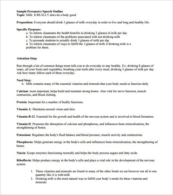 Persuasive Speech Outline Templates 4 Persuasive Speech Outline Templates Pdf Doc