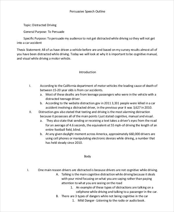 Persuasive Speech Outline Templates Persuasive Speech Example Samples In Pdf Word