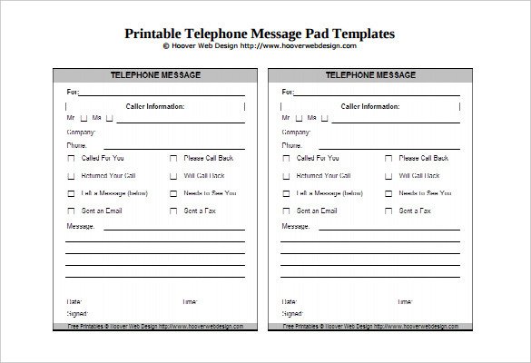 Phone Message Pad Template 19 Message Template Free Word Pdf Documents Download