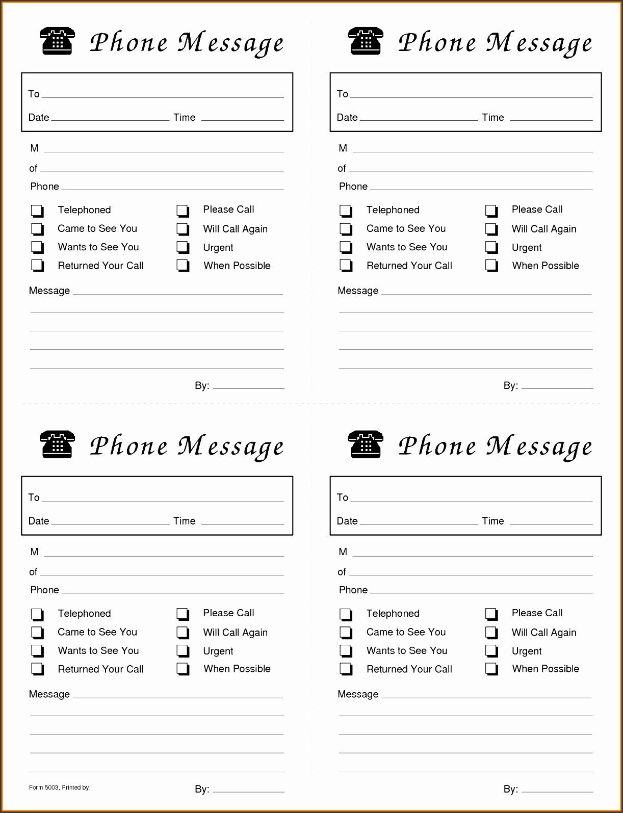Phone Message Pad Template 9 Telephone Message Template for Panies