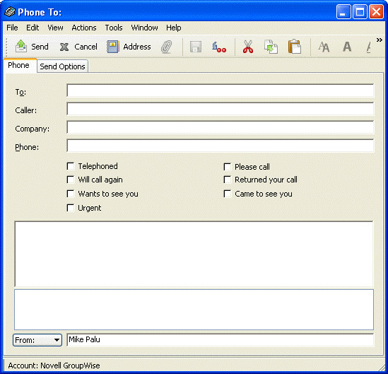 Phone Message Pad Template Novell Doc Groupwise 7 Windows Client User Guide