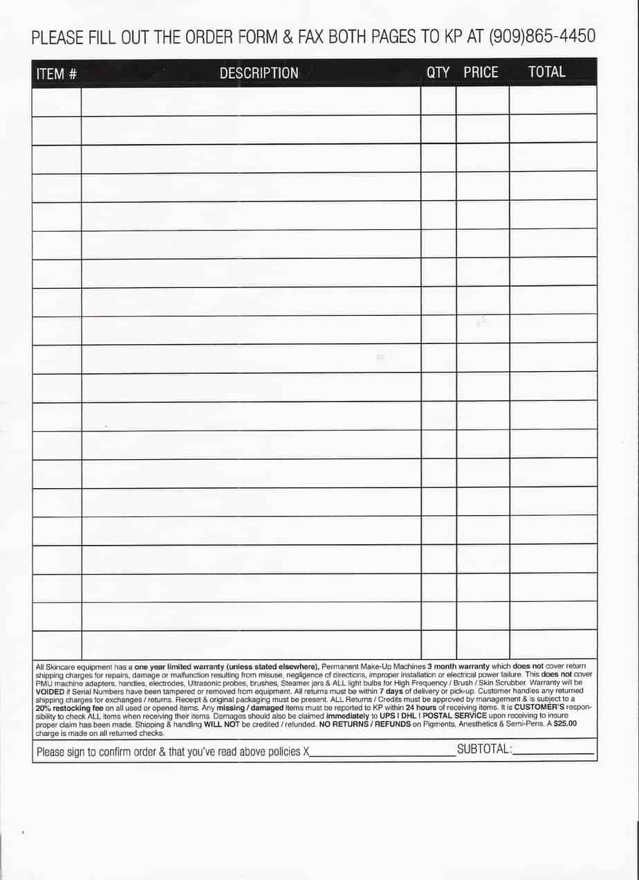 Photo order form Template 5 Free order form Templates Word Excel Pdf formats