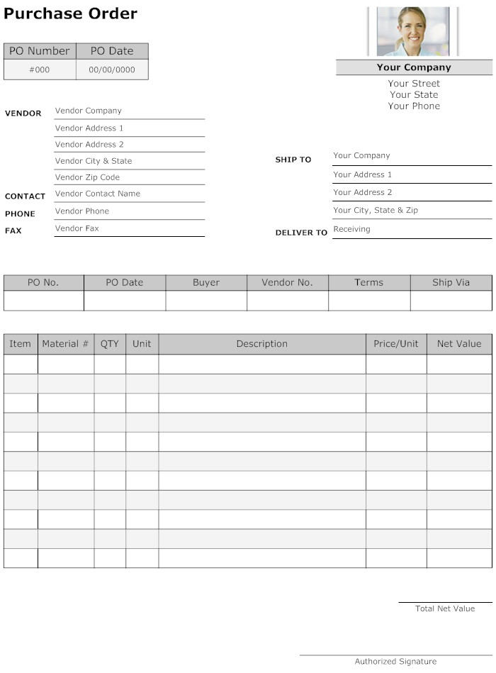Photo order form Template Purchase order form Template order form