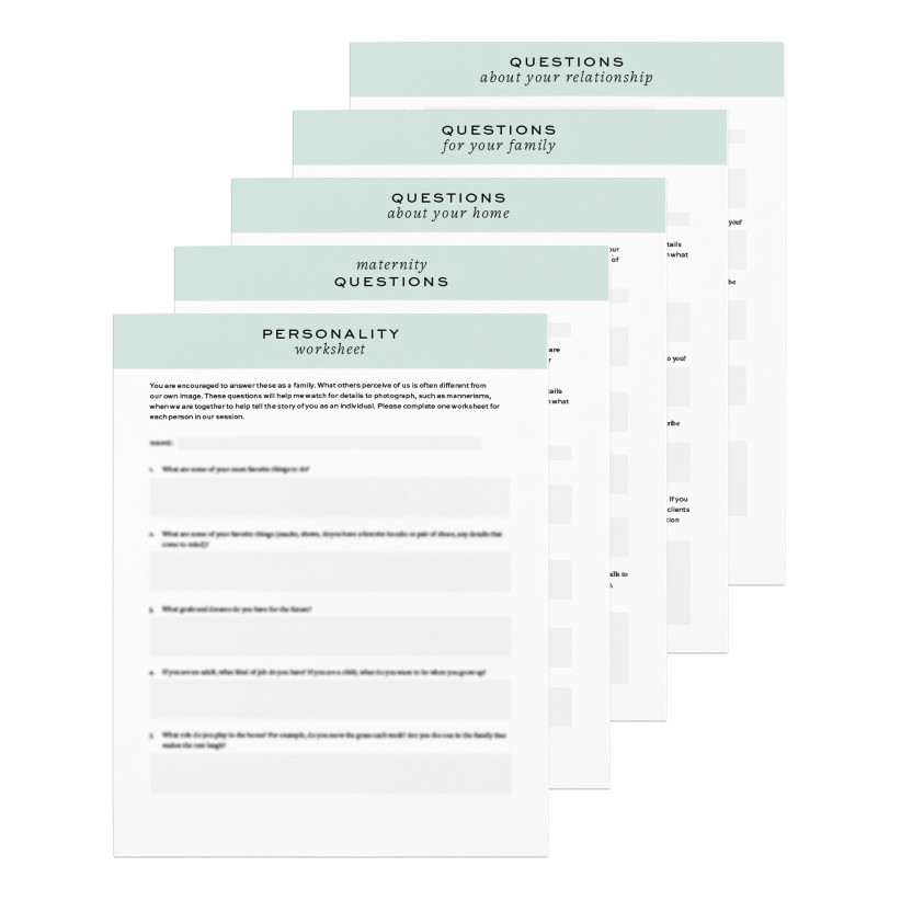 Photography Client Questionnaire Template Client Questionnaires for Documentary Graphers