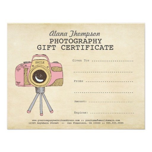 Photography Gift Certificate Template Grapher Graphy Gift Certificate Template 4 25x5