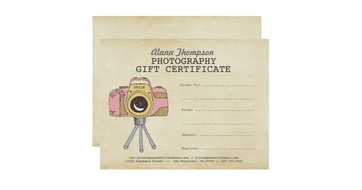 Photography Gift Certificate Template Grapher Graphy Gift Certificate Template Card
