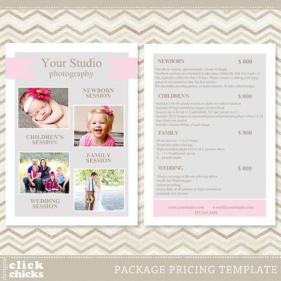 Photography Price List Template Graphy Package Pricing List Template Price List Price
