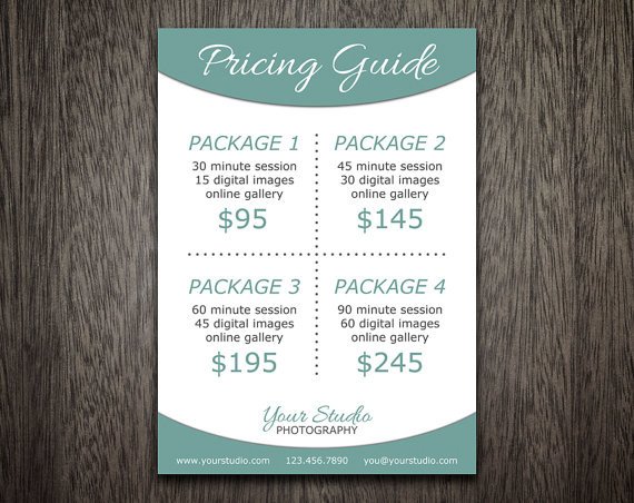 Photography Price List Template Modern Graphy Price List Template Deals
