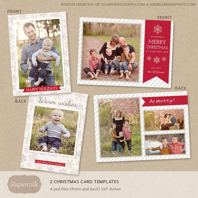 Photoshop Christmas Card Templates Digital Shop Christmas Card Template for Photographers