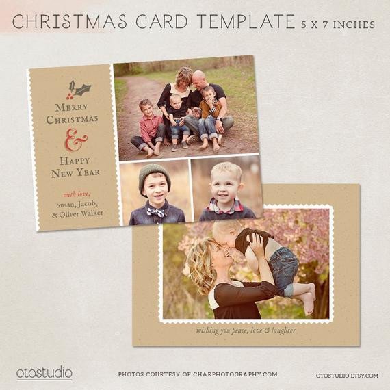 Photoshop Christmas Card Templates Digital Shop Christmas Card Template for Photographers