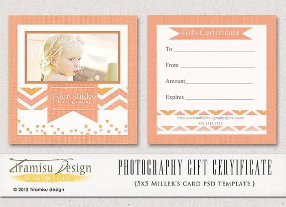 Photoshop Gift Certificate Template Graphy Gift Certificate Photoshop 5x5 Card Template