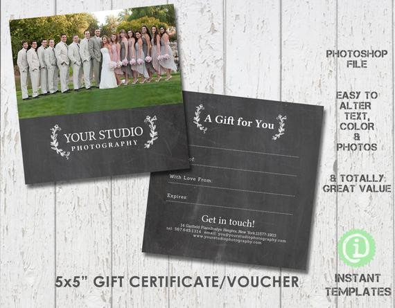 Photoshop Gift Certificate Template Graphy Gift Certificate Template Shop Template