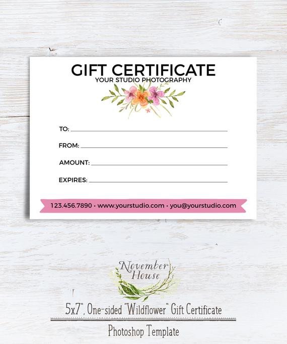Photoshop Gift Certificate Template Graphy Gift Certificate Template Shop Template