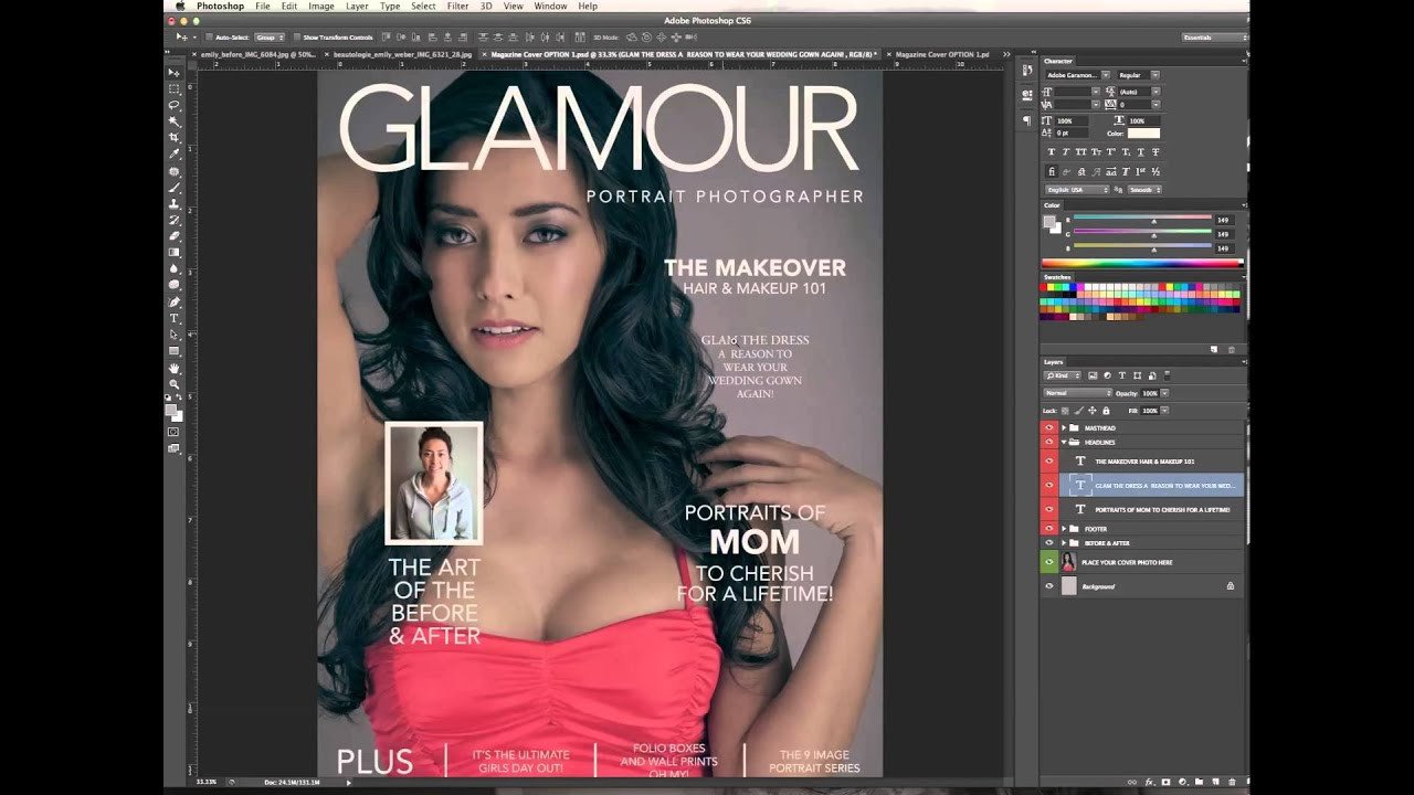 Photoshop Magazine Cover Template Designing &amp; Editing A Magazine Cover In Shop