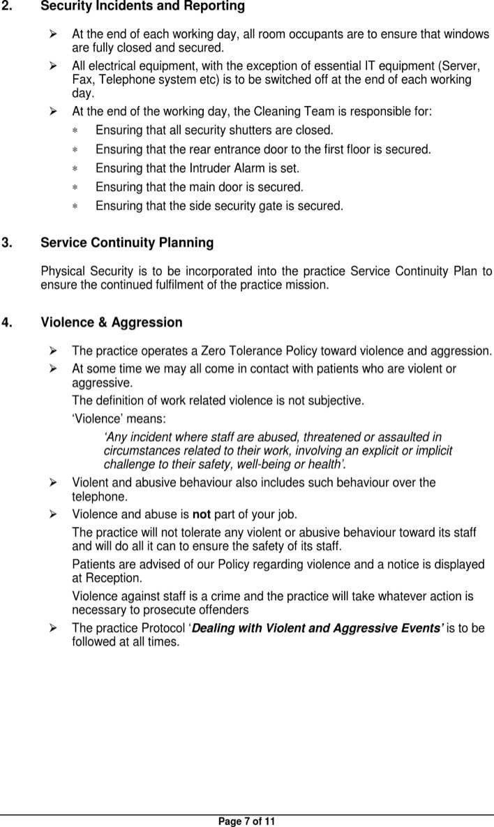 Physical Security Policy Template Physical Security Policy Template
