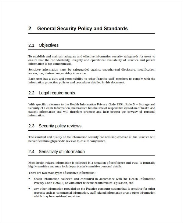 Physical Security Policy Template Security Policy Template 7 Free Word Pdf Document