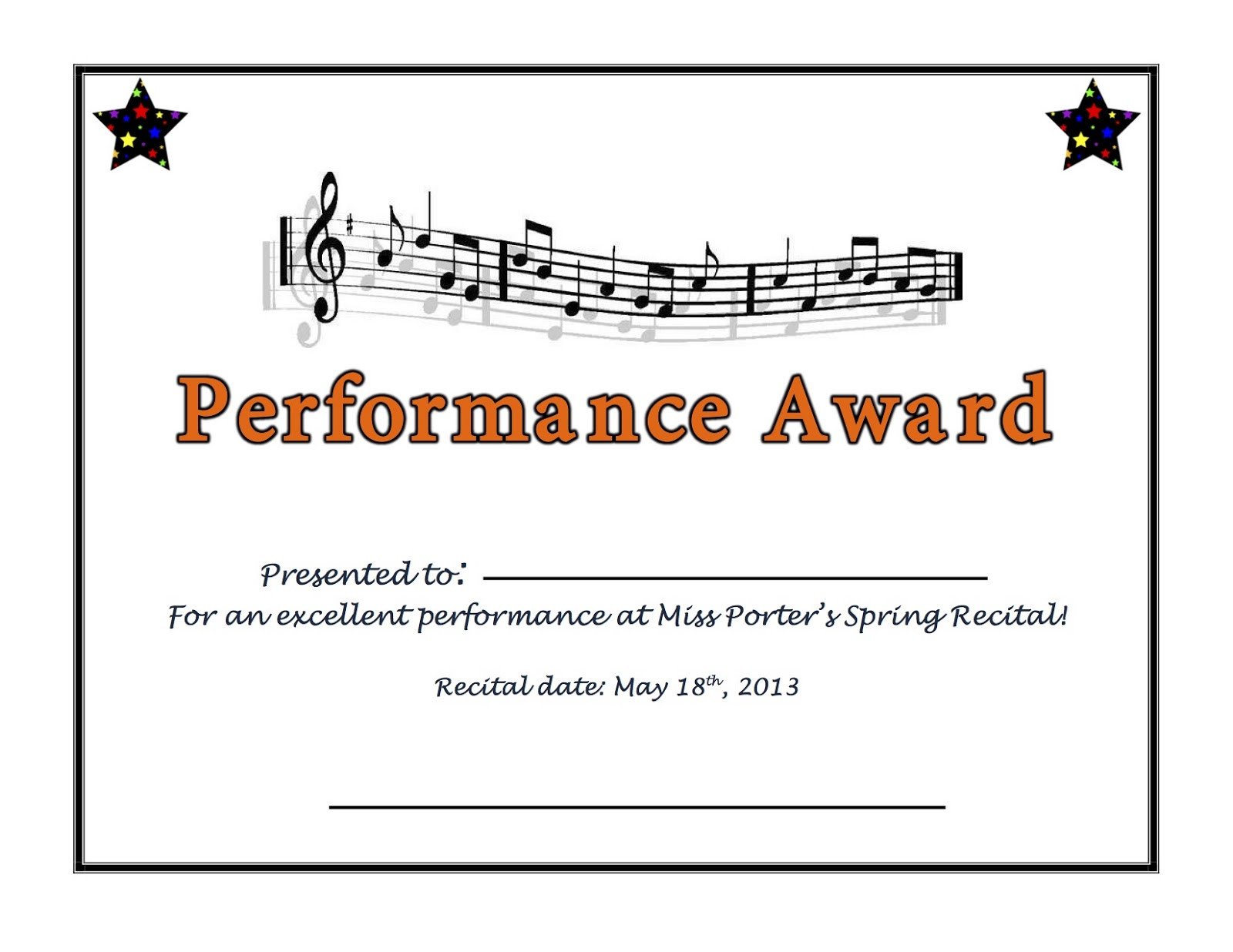 Piano Recital Certificate Template Carly S Music House May 2013