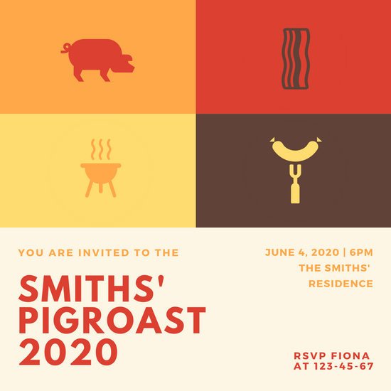 Pig Roast Invitation Template Free Customize 47 Pig Roast Invitation Templates Online Canva