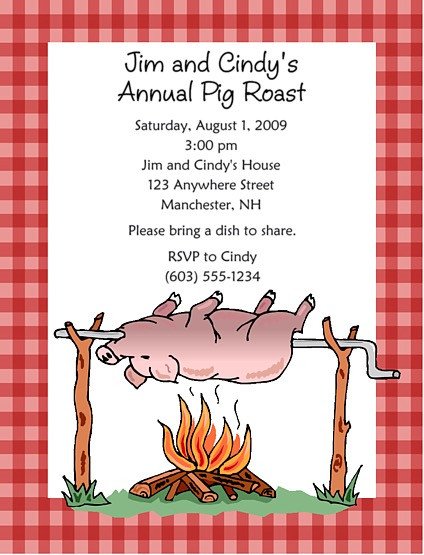 Pig Roast Invitation Template Free Pig Roast Bbq Barbeque Party Invitations
