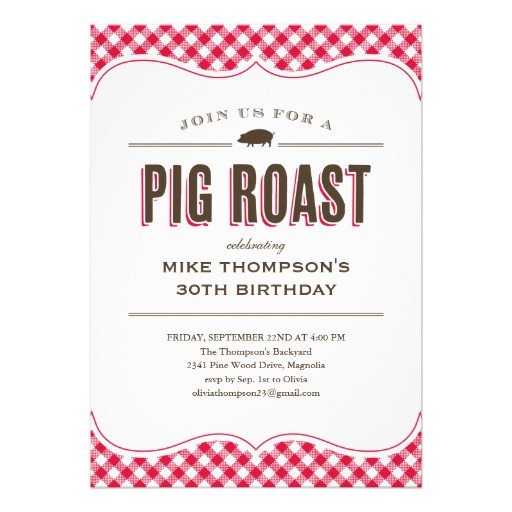 Pig Roast Invitation Template Free Pig Roast Table Cloth Invitations 5&quot; X 7&quot; Invitation Card