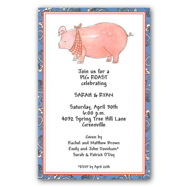 Pig Roast Invitation Template Free Pink Pig Roast Invitations Clearance