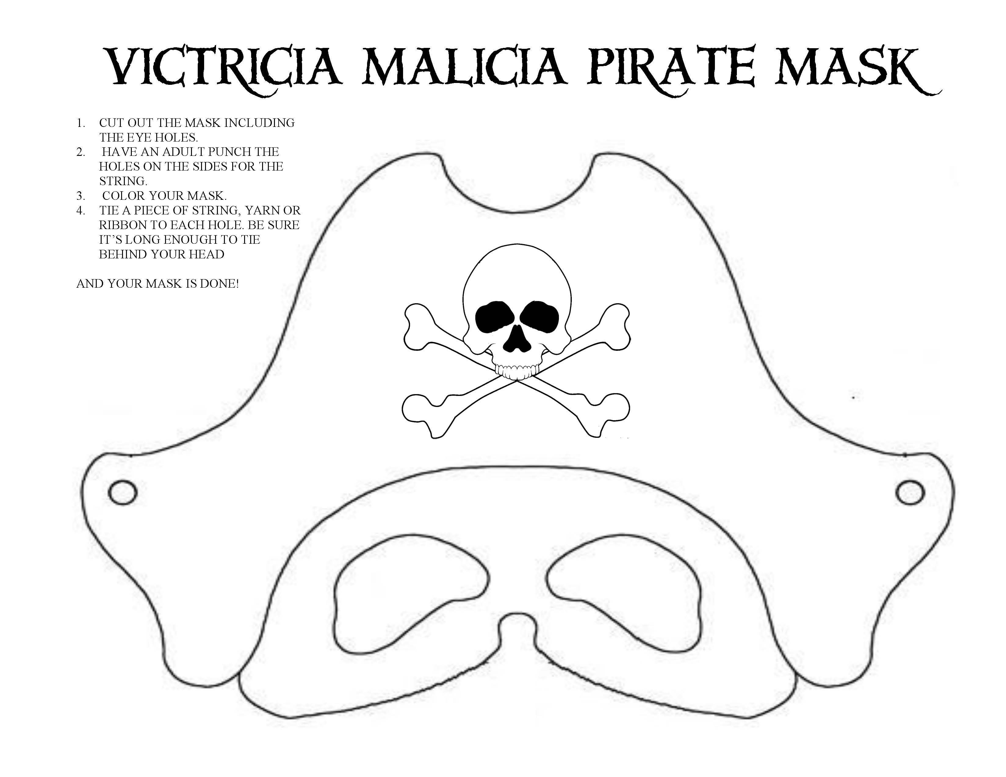 Pirate Mask Template Pin by Carrie Ard On Pirate