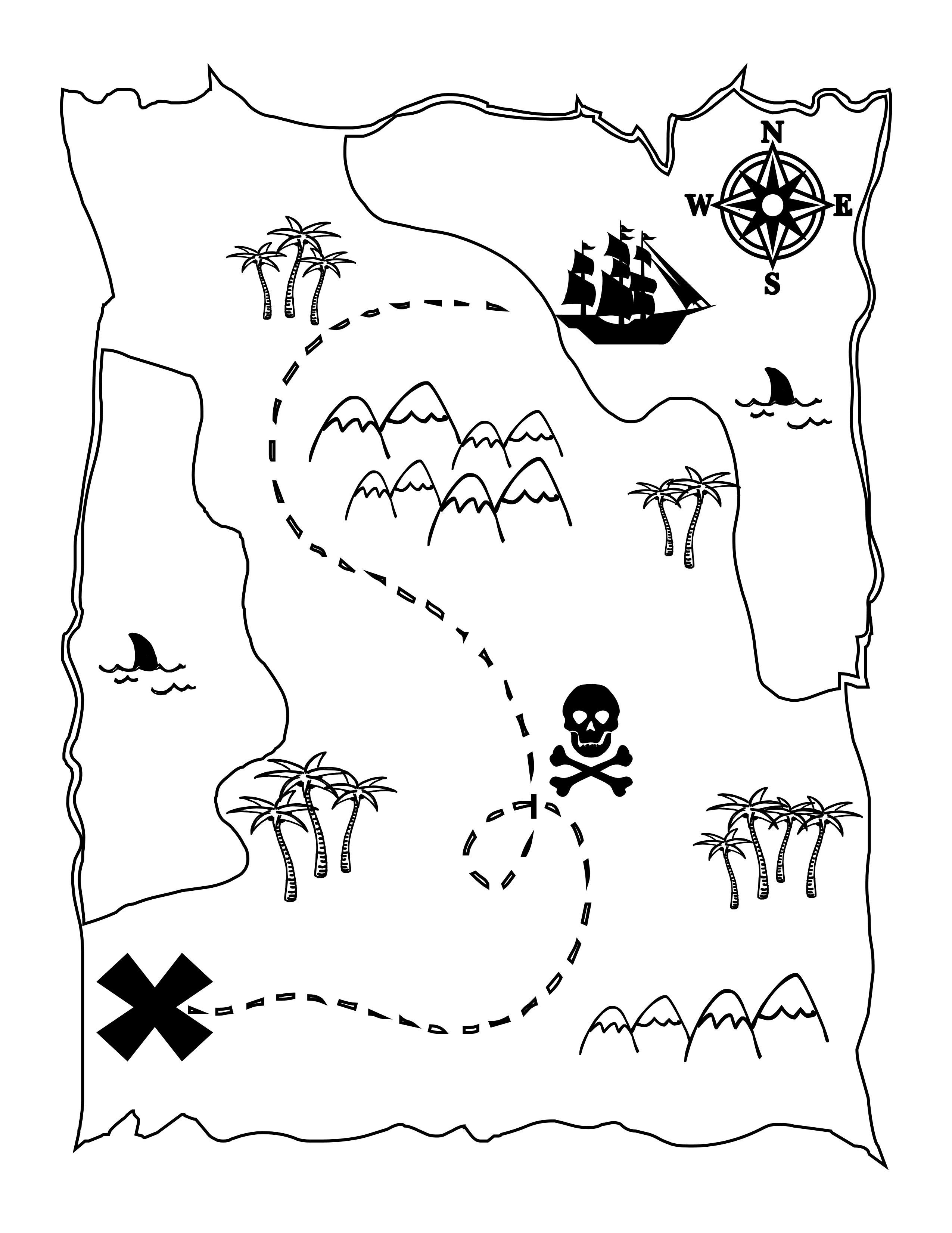 Pirate Treasure Map Template Printable Treasure Map Kids Activity