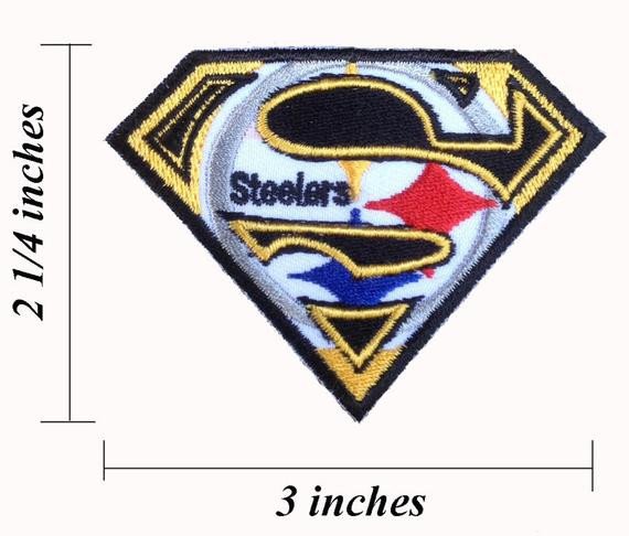 Pittsburgh Steelers Superman Logo Superman Pittsburgh Steelers Logo Embroidered Iron by