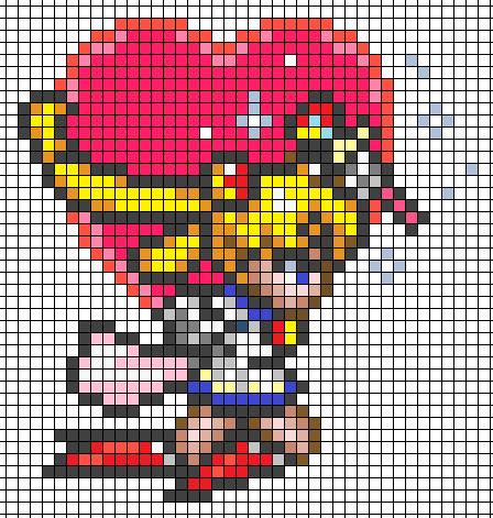Pixel Art Grid Anime Perler Bead Projects Perler Step by Step Sailor Moon