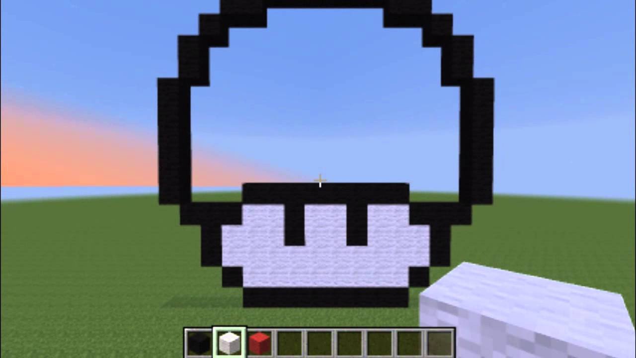 Pixel Arts In Minecraft How to Create A Minecraft Mario Mushroom [minecraft Pixel