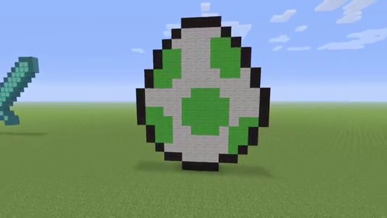 Pixel Arts In Minecraft Minecraft 4 Pixel Art Yoshi S Egg