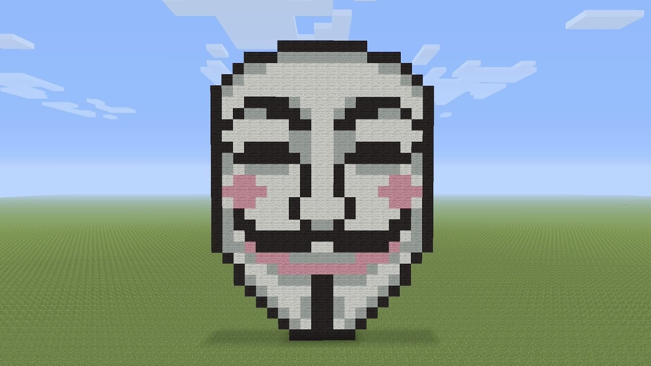 Pixel Arts In Minecraft Minecraft Pixel Art Anonymous Mask