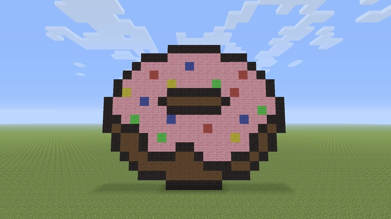 Pixel Arts In Minecraft Minecraft Pixel Art Donut